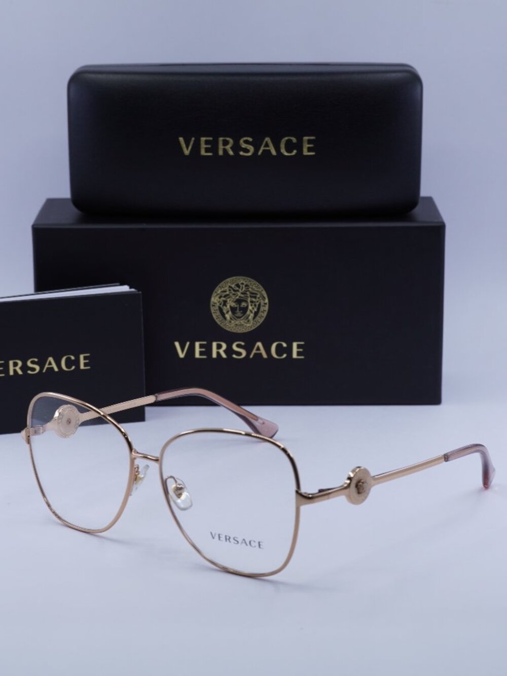 Versace VE1289 1412 Butterfly Eyeglasses – Rose Gold 57mm